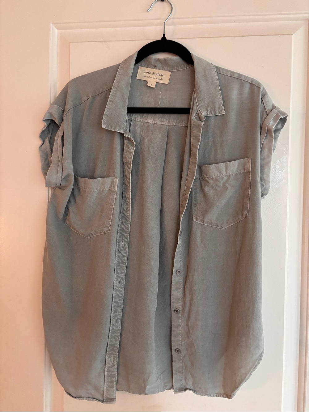 Anthropologie Light Gray Button-Down Shirt